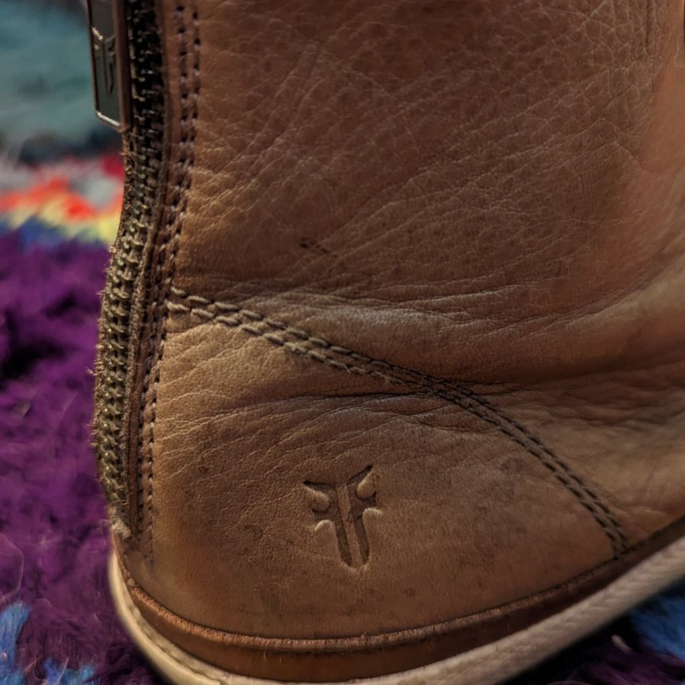Frye Greene Leather Back-Zip High-Top Sneakers W9 - Picture 5 of 7